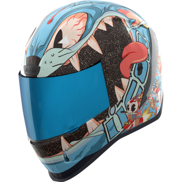 Casque Intégral de Moto Airform MIPS 9 Lives Bleu/Multicolore incliné de face