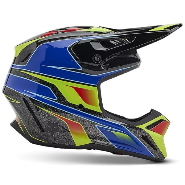 Casque de Motocross V3 RS Acric Carbone Fox multicolore, de côté