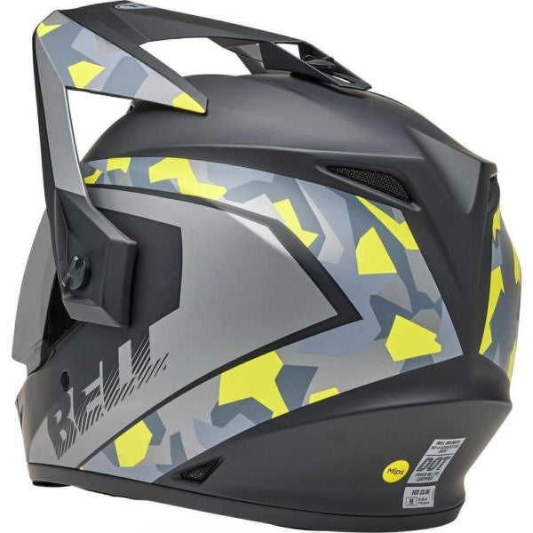 Casque Aventure MIPS Mesa MX-9 Gris/Jaune incliné de dos à droite