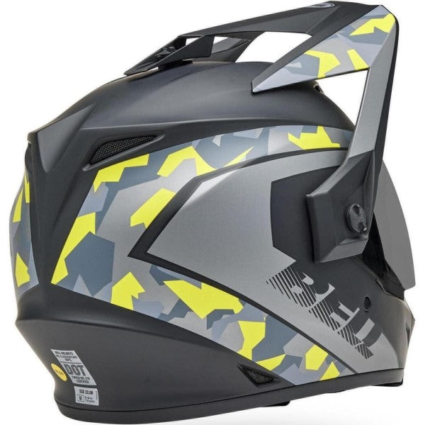 Casque Aventure MIPS Mesa MX-9 Gris/Jaune incliné de dos à gauche