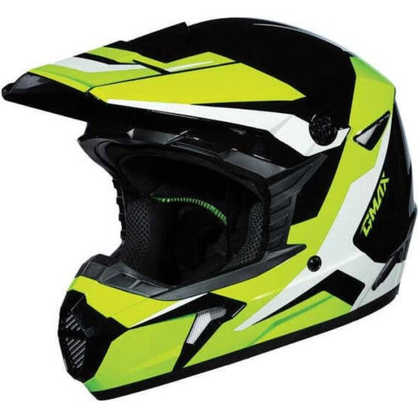 Casque de Motocross MX46 Cyclus Vert/Noir incliné de face