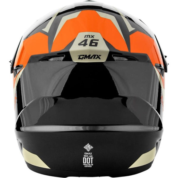 Casque de Motocross MX46 Cyclus Orange/Noir de dos