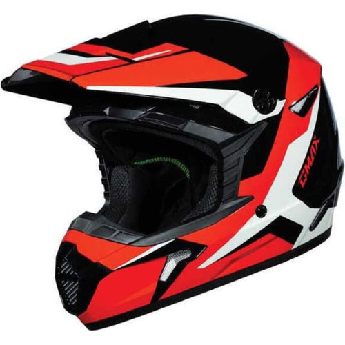 Casque de Motocross MX46 Cyclus Rouge/Noir incliné de face