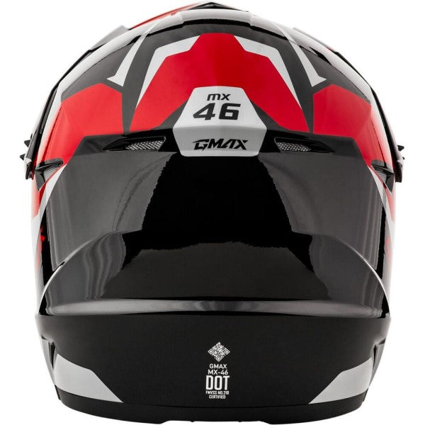 Casque de Motocross MX46 Cyclus Rouge/Noir de dos