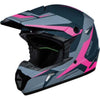 Casque de Motocross MX46 Cyclus Gris/Rose incliné de face