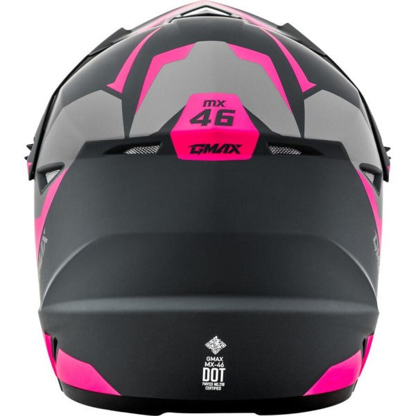 Casque de Motocross MX46 Cyclus Gris/Rose de dos
