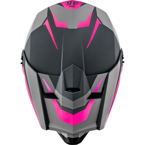 Casque de Motocross MX46 Cyclus Gris/Rose de dessus