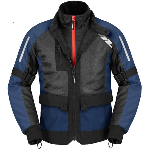 Manteau de moto Net H2Out Bleu/Noir de devant