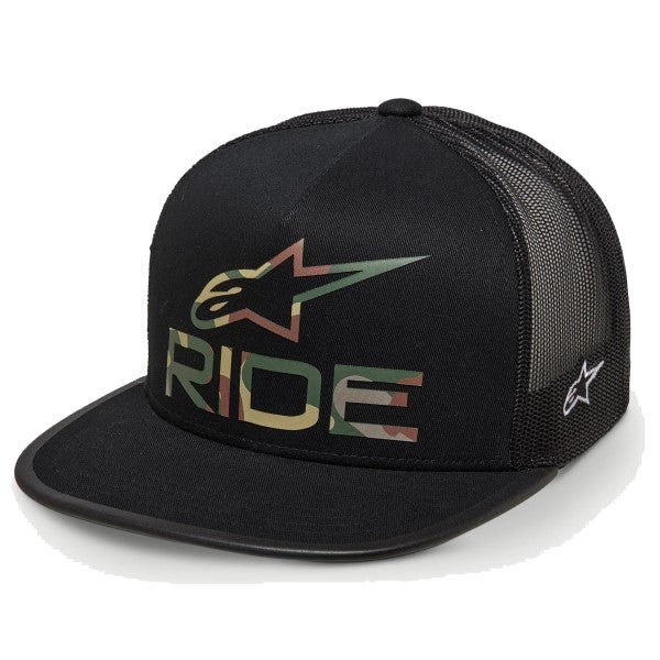 Casquette Ride 4.0 Camo Trucker Alpinestars noir, côté gauche