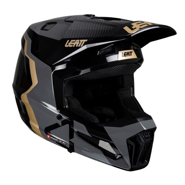 Casque de Motocross 3.5 V25 Junior Leatt noir, de 3/4