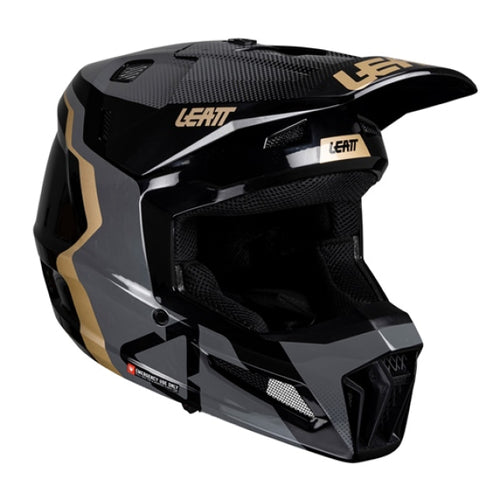 Casque de Motocross 3.5 V25 Junior Leatt noir, de 3/4