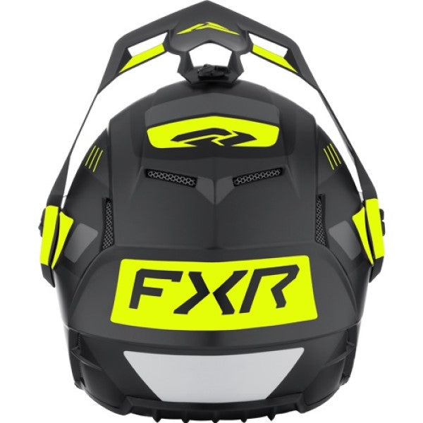 Casque Intégral de Motoneige Clutch X Visière Double Junior  Haute visibilité Noir, Dos