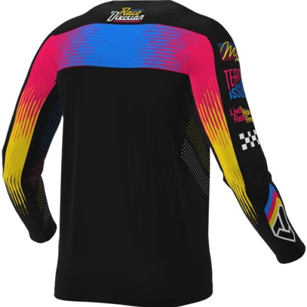 Chandail de Motocross Podium Junior  Noir Bleu, de dos