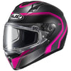 Casque Intégral de Motoneige C10 ELIE Noir/Rose, visière double