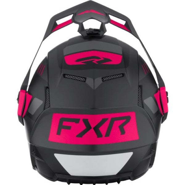 Casque Intégral de Motoneige Clutch X Visière Double Junior Noir Rose, Dos