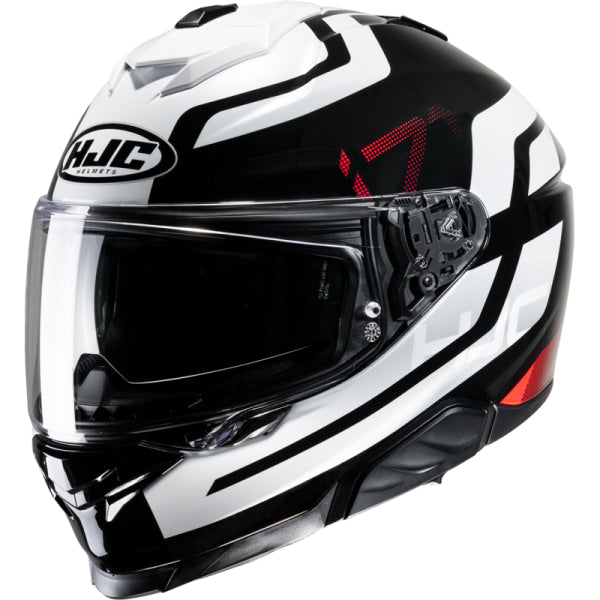 Casque Intégral de Moto i71 Enta HJC noir blanc et rouge