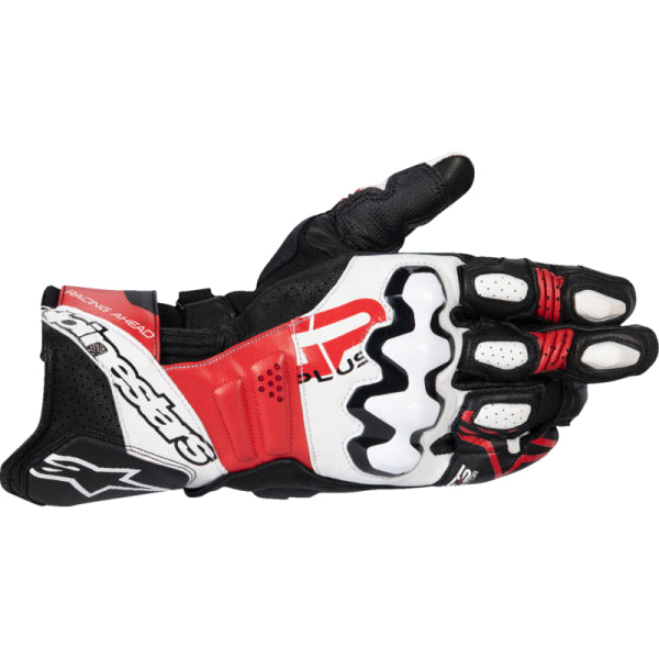 Gants de Moto GP Plus R v3 Alpinestars noir blanc et rouge, dessus