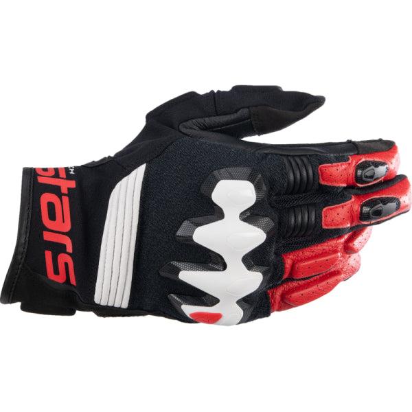 Gants de Moto Halo Alpinestars noir blanc et rouge, dessus