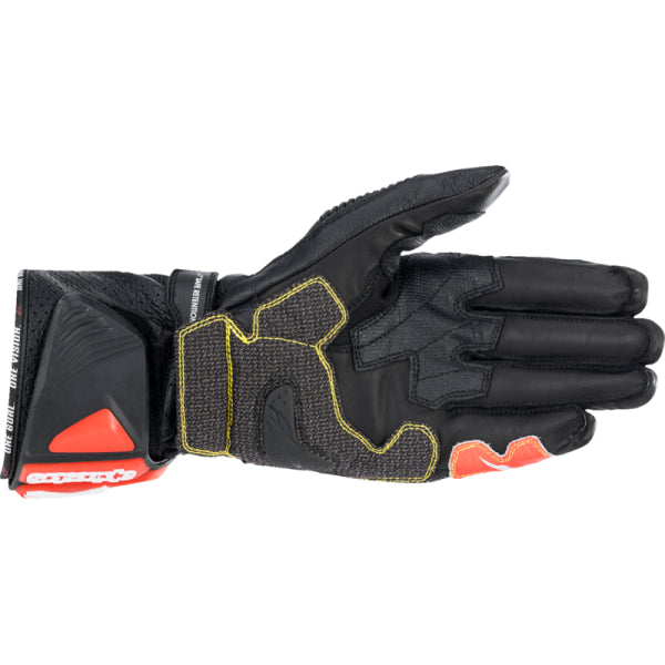 Gants de Moto GP Tech V2 Alpinestars noir blanc et rouge, paume