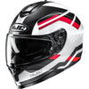 Casque Intégral de Moto C70 Belis HJC noir blanc et rouge