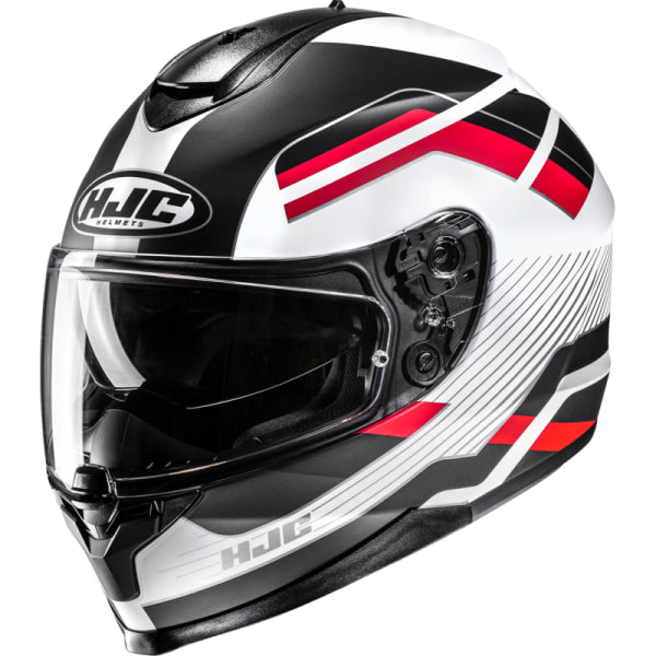 Casque Intégral de Moto C70 Belis HJC noir blanc et rouge