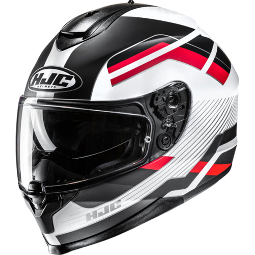 Casque Intégral de Moto C70 Belis HJC noir blanc et rouge