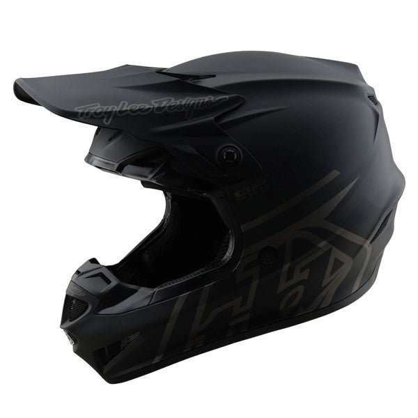 Casque de Motocross GP Pro Mono MIPS Troy Lee Designs noir, de 3/4