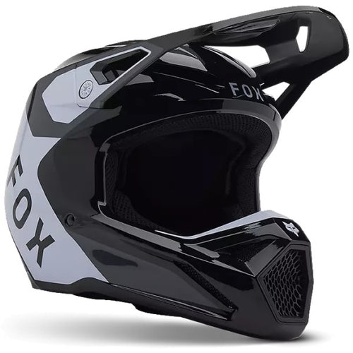 Casque de Motocross V1 Lean Fox noir, de 3/4