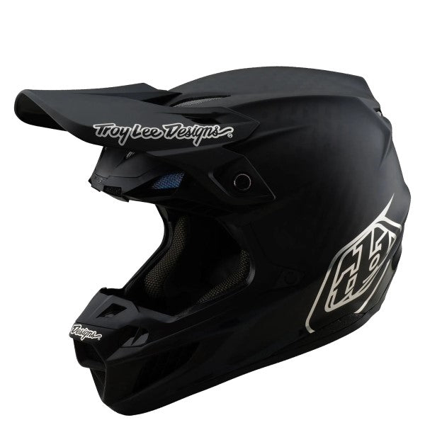 Casque de Motocross SE5 Carbone Mono MIPS Troy Lee Designs noir, de 3/4