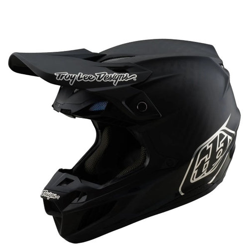 Casque de Motocross SE5 Carbone Mono MIPS Troy Lee Designs noir, de 3/4
