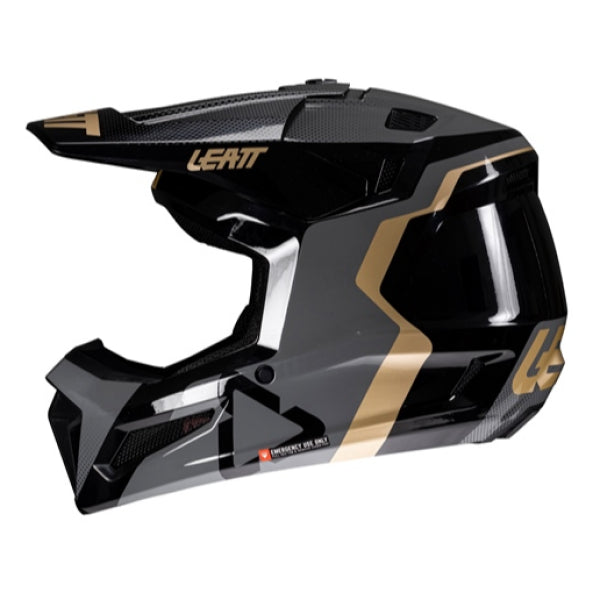 Casque de Motocross 3.5 V25 Junior Leatt noir, de côté