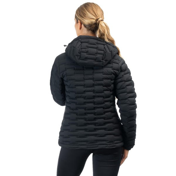 Manteau Luna Stretch Down à Capuche Femme Klim noir, de dos