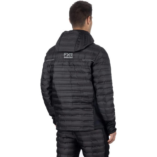 Manteau Matelassé Podium Hybride FXR noir, de dos