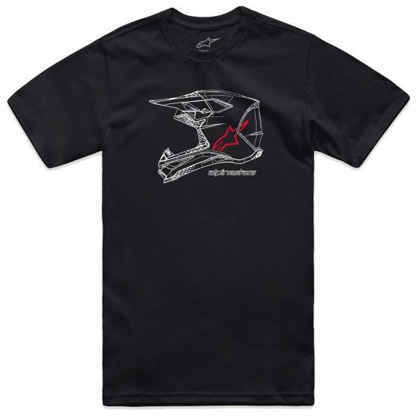 T-Shirt MX Helmet CSF Alpinestars noir, de face