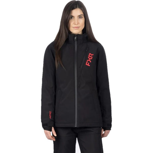 Manteau de Motoneige Vertical Pro Insulated Softshell Femme FXR noir, de face