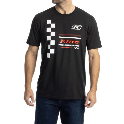 T-Shirt Checkered Flag Tri-blend Klim noir, de face