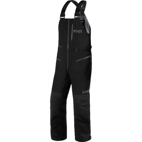 Pantalon de Motoneige Ridge Pro Trilaminate à Bretelle FXR noir, de face