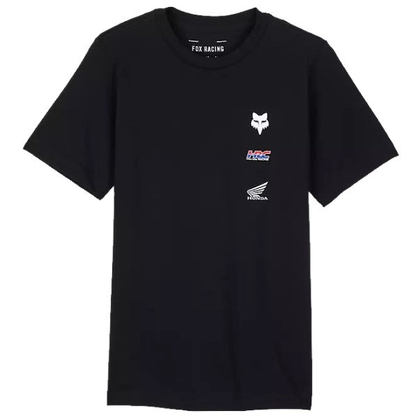 T-Shirt Fox x Honda Premium Junior Fox noir, de face