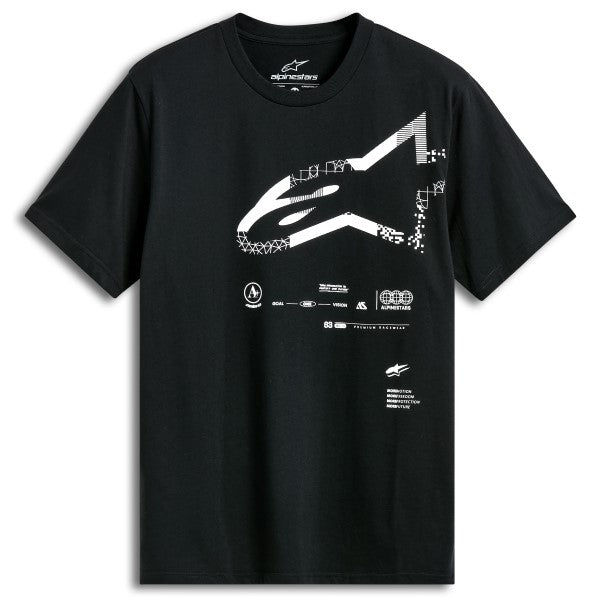 T-Shirt Geografica CSF Alpinestars noir, de face