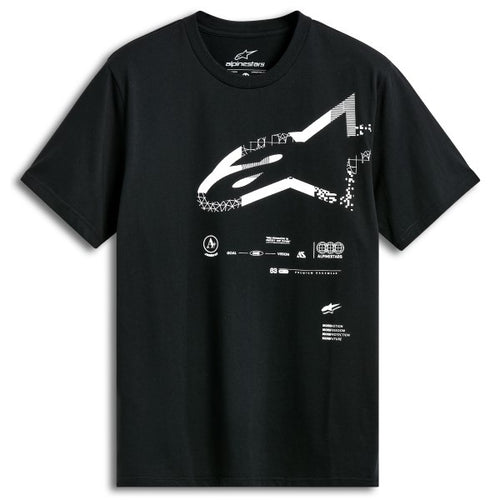 T-Shirt Geografica CSF Alpinestars noir, de face