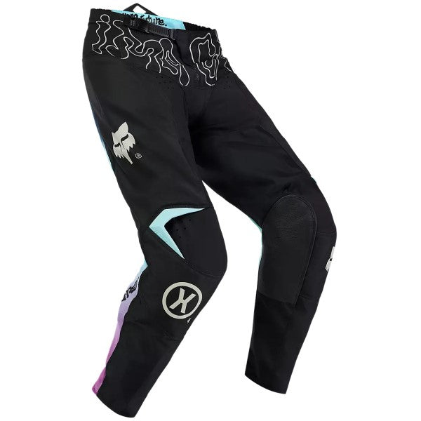Pantalon de Motocross 180 Hello Future Fox noir, de face