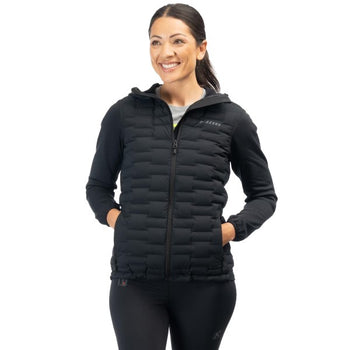 Coton Ouaté Luna Stretch Down Hybrid Femme Klim noir, de face