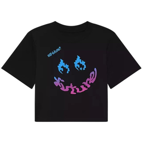 T-Shirt Hello Fox Baby Femme Fox noir, de face