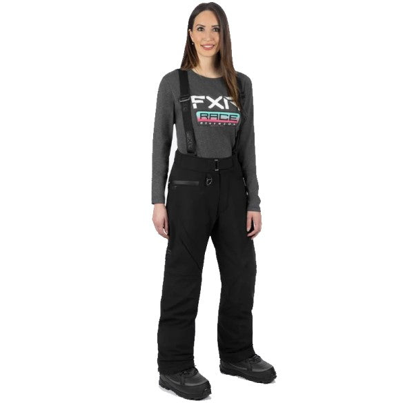 Pantalon de Motoneige Vertical Pro Insulated Softshell Femme FXR noir, de face