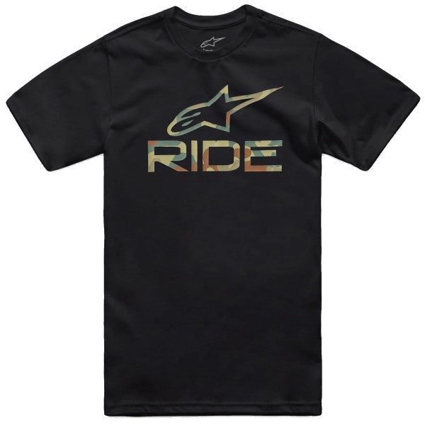 T-Shirt Ride 4.0 Camo CSF Alpinestars noir, de face