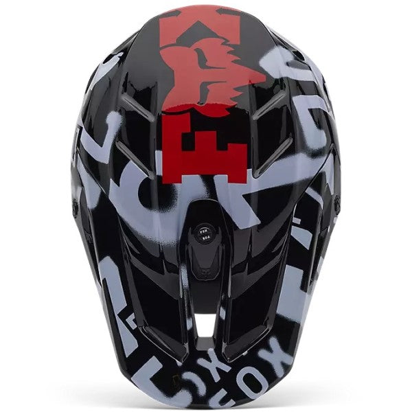 Casque de Motocross V3 Seventy4 Fox noir, dessus