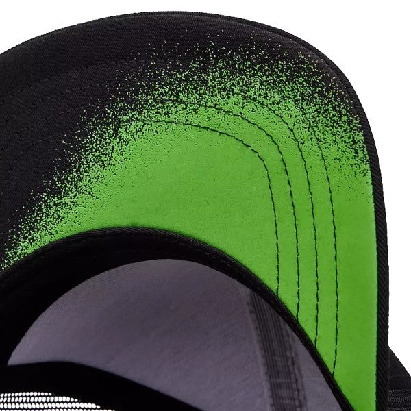 Casquette Fox x Kawasaki Junior Fox noir, détail visière