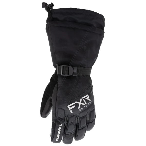 Gants Chauffants de Motoneige Transfer E-Tech Gauntlet FXR noir, dos