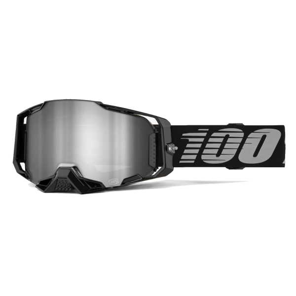 Lunettes de Motocross Armega Lentille Miroir 100% noir et argent