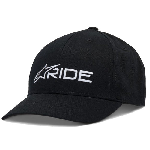 Casquette Ride 3.0 Alpinestars noir et blanc, côté gauche